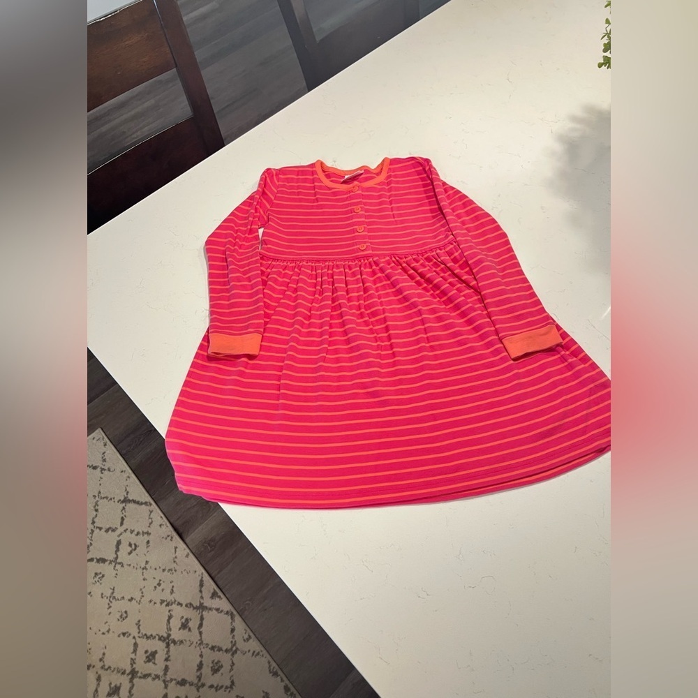 Hanna Andersson Striped Pink and Orange Kids Dress size 8